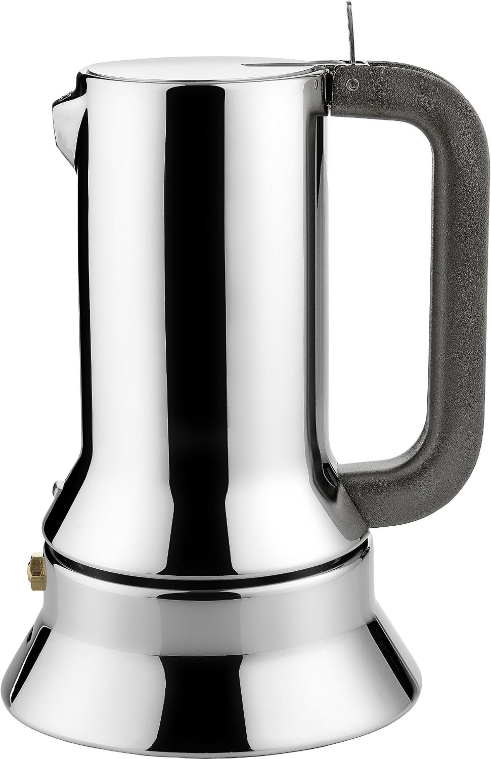 Stainless Steel 3-Cup Espresso Coffee Maker with Brown Handle