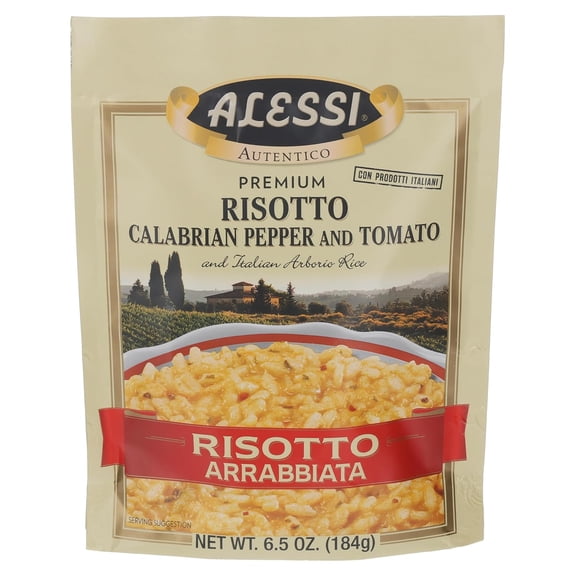 Alessi Autentico, Premium Seasoned Risotto, Italian Arborio Rice, Easy to Prepare, 6.5 Ounce (Arrabbiata, Pack of 6)