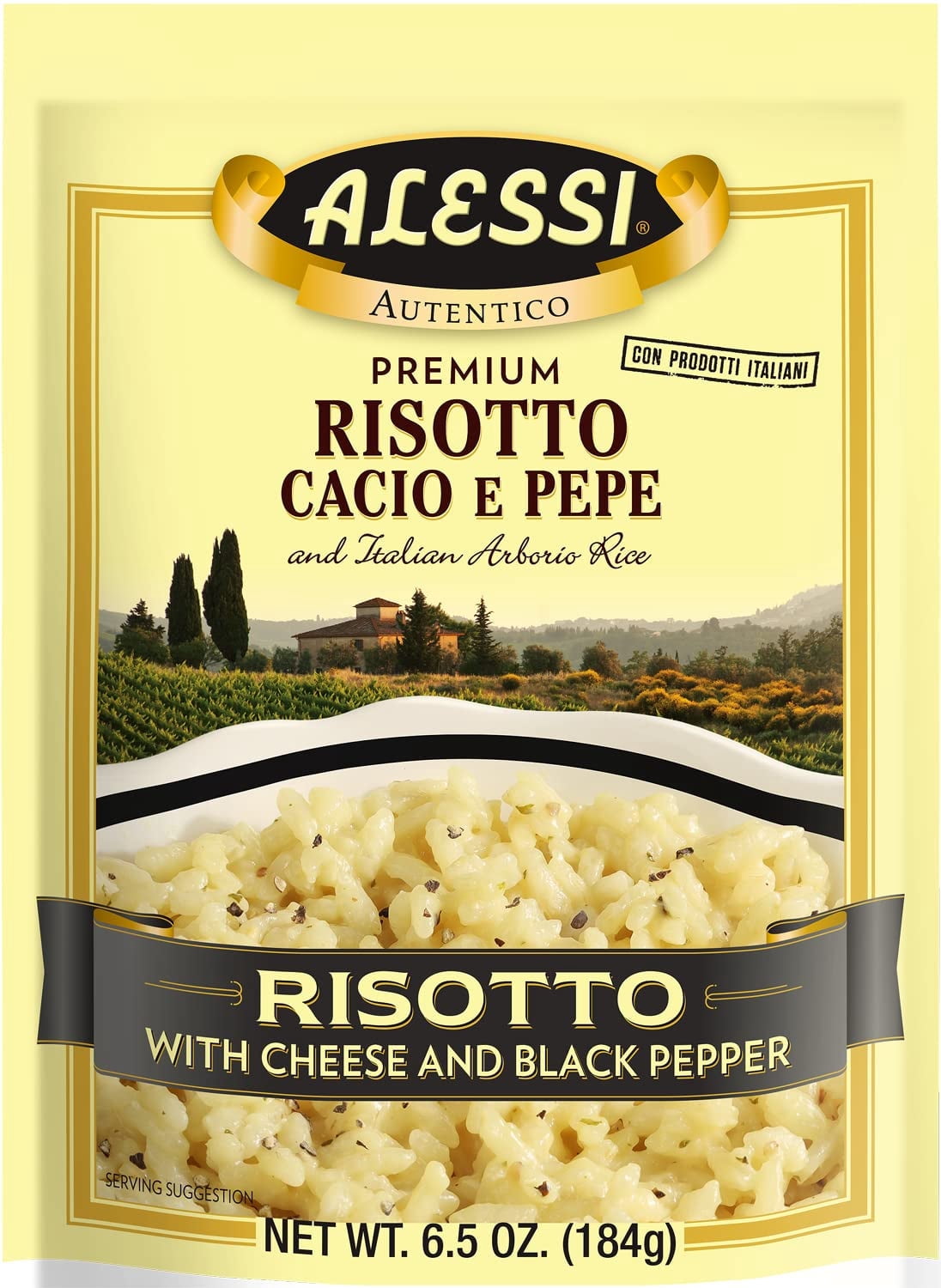 Alessi, Premium Seasoned Risotto, 6.5 Ounce Pack of 6, Cacio E Pepe ...