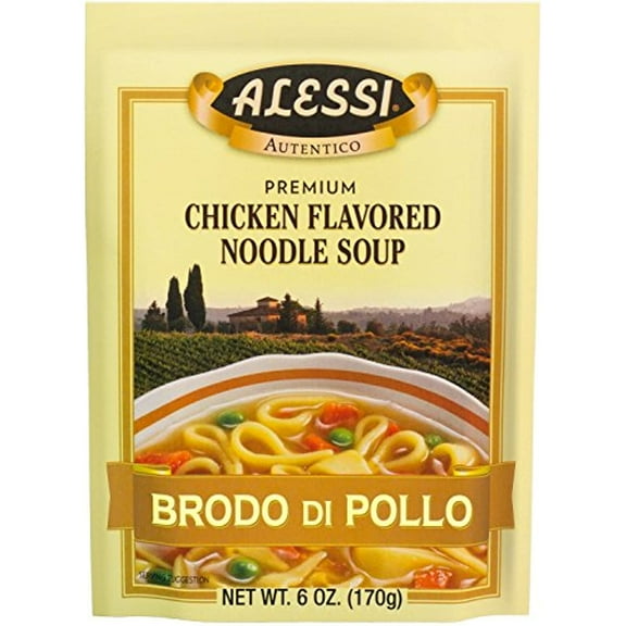 Alessi Autentico Premium Soups, Traditional Flavors, 6Oz (Chicken Noodle, Pack Of 6)