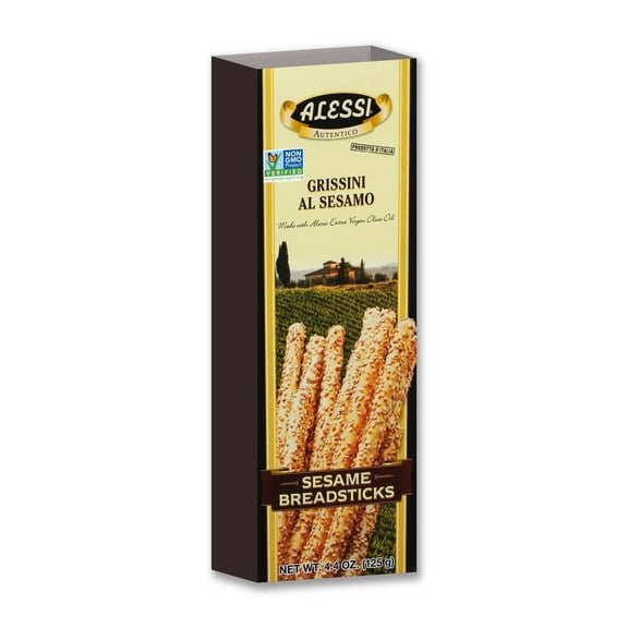 Alessi Breadsticks Non-GMO Sesame - 4.4 oz Pack of 2