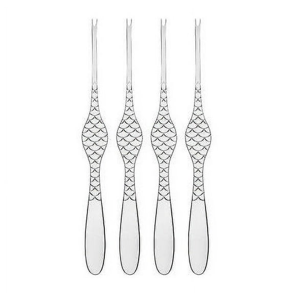 Alessi "Colombina Fish" Stainless Steel Shellfish Fork - Set of 4