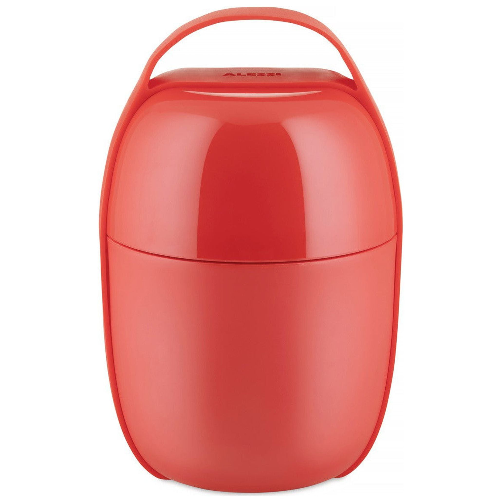Red Thermoplastic Resin Two-Compartment Lunch Pot with Cooling Element