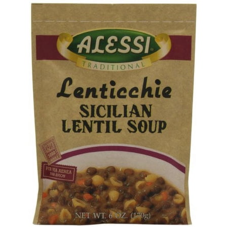 Alessi Lenticchie Sicilian Lentil Soup, 6-Ounce Packages (Pack of 6)