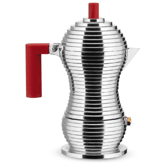 Alessi MDL02/1 R Pulcina Stove Top Espresso 1 Cup Coffee Maker, Red