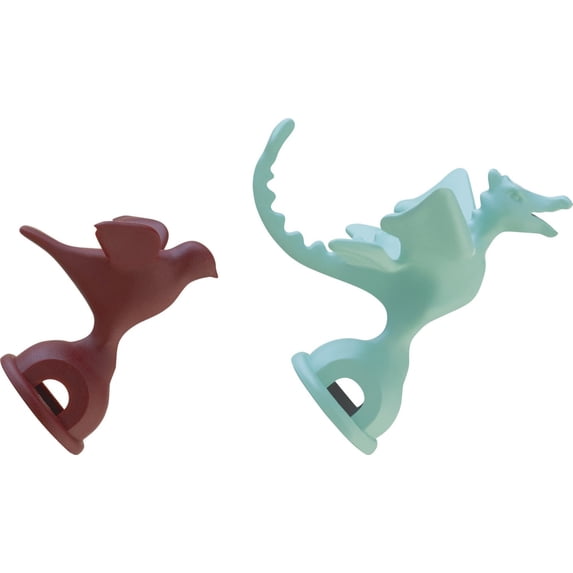 Alessi MGWHS2 Set Of Two Whistles in Pa, Red/Light Green