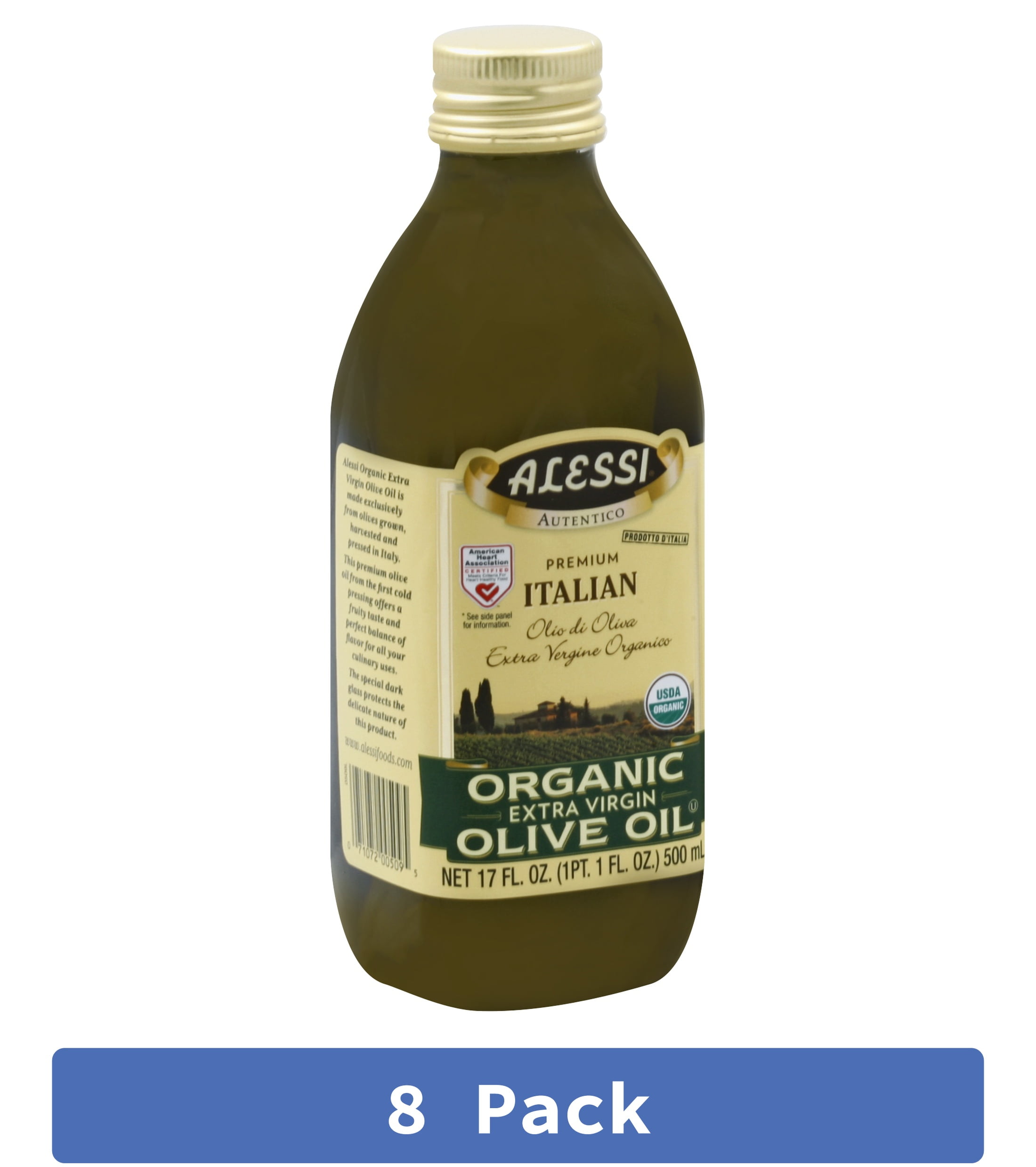 Alessi Organic Extra Virgin Olive Oil 17 oz (Pack Of 8)
