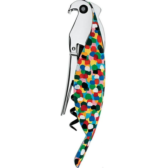 Alessi Parrot Sommelier Design Corkscrew, Multicolored