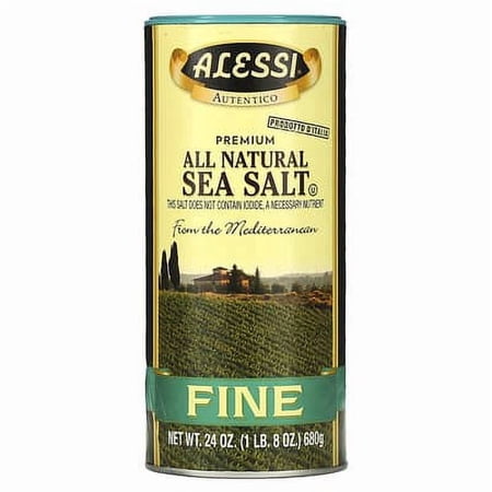 Alessi, Premium All Natural Sea Salt, Fine, 24 oz Pack of 2