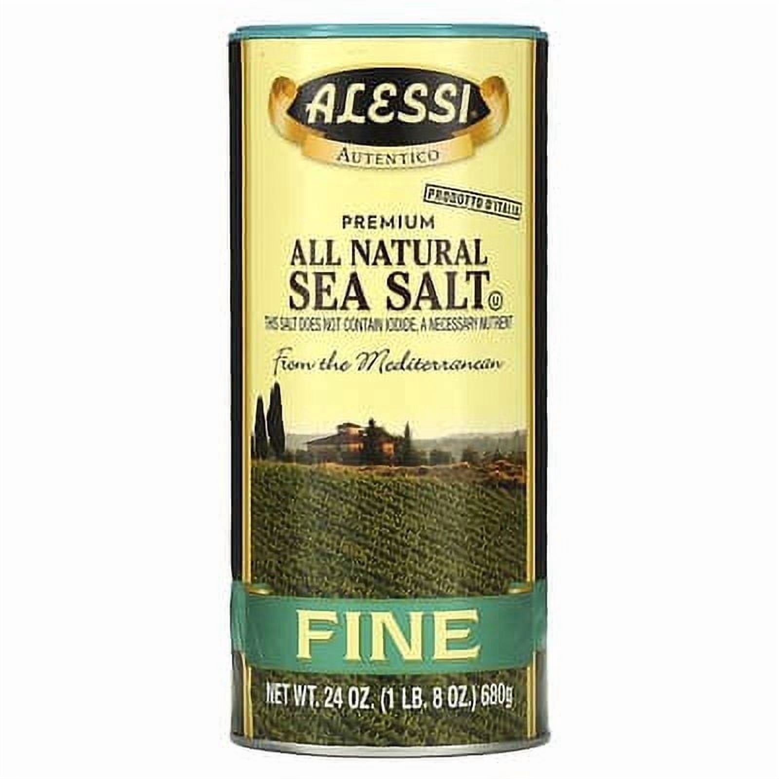 Alessi, Premium All Natural Sea Salt, Fine, 24 oz Pack of 3