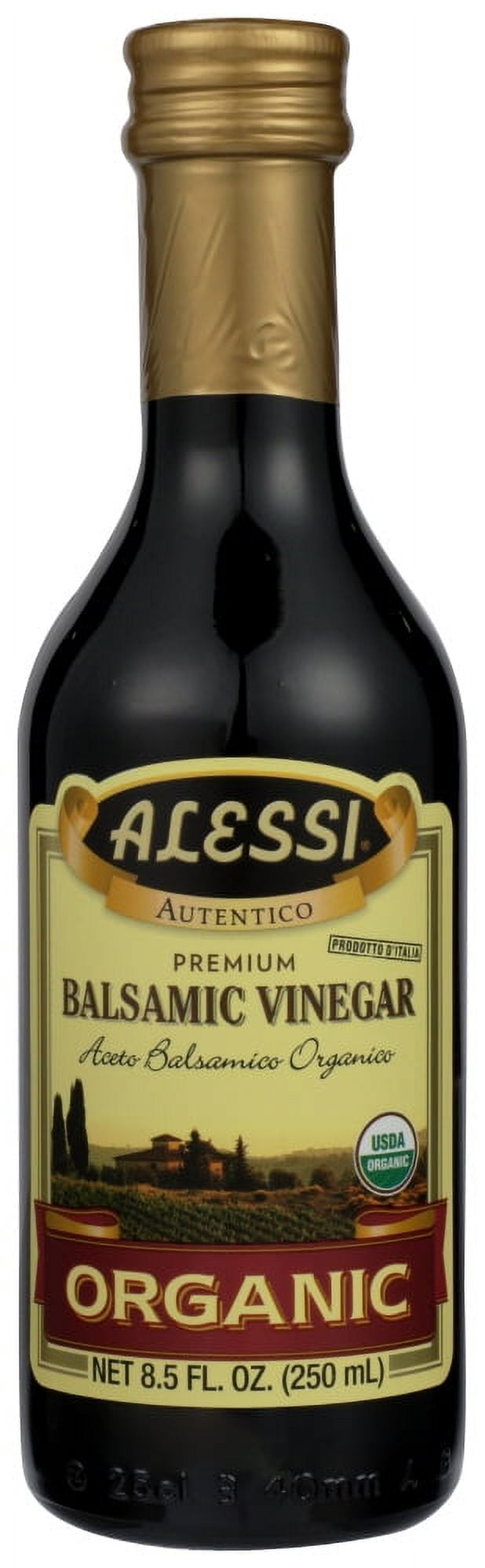 Alessi Premium Balsamic Vinegar Organic Red Wine Balsamic, 8.5 oz, Crystal Bottle