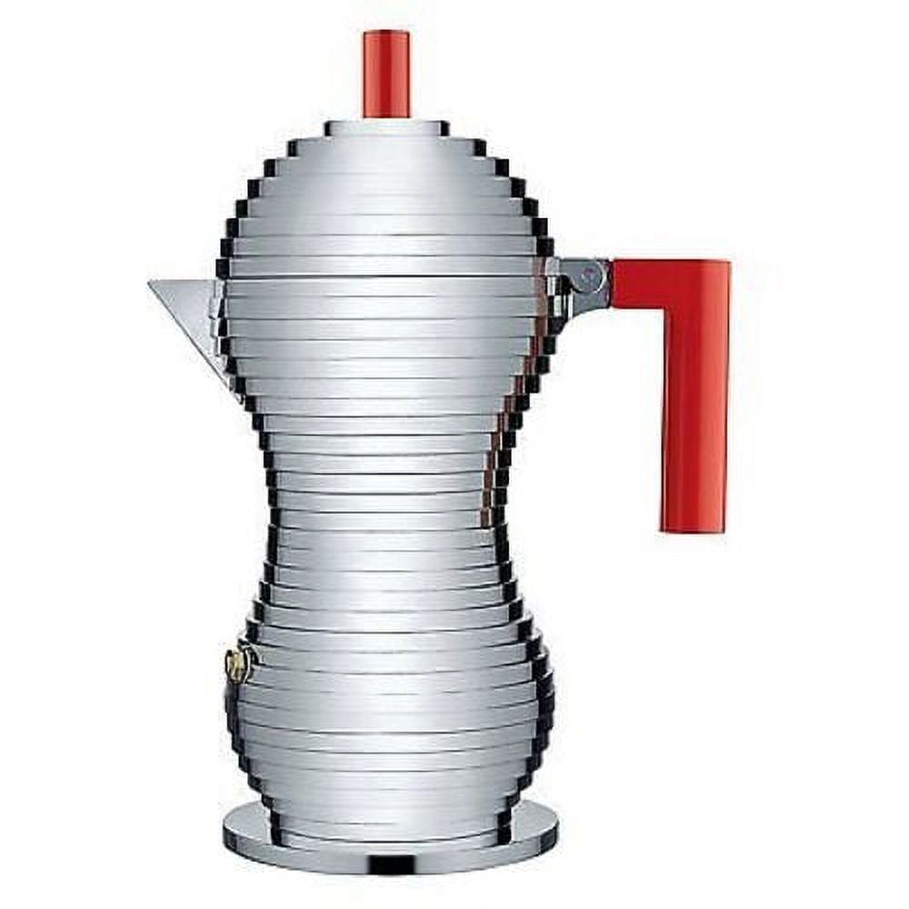 Pulcina Red Aluminum 6-Cup Induction Espresso Maker