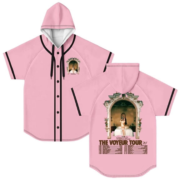 Alessi Rose The Voyeur Tour 2025 Hooded Baseball Jersey Short Sleeve Shirt Women Men Crewneck Tee