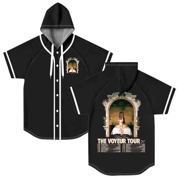 Alessi Rose The Voyeur Tour 2025 Hooded Baseball Jersey Short Sleeve Shirt Women Men Crewneck Tee