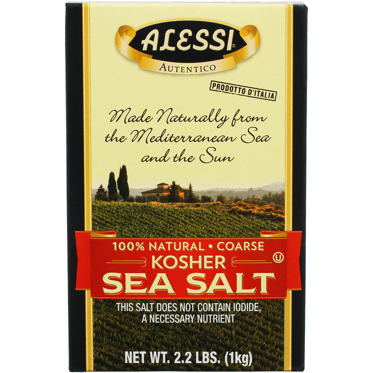 Alessi Sea Salt Kosher Coarse 2.2 Box - Walmart.com