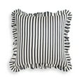 thumbnail image 1 of TOV Furniture Alessia Navy Striped Ruffle 20 inch Square Accent Pillow, 1 of 5