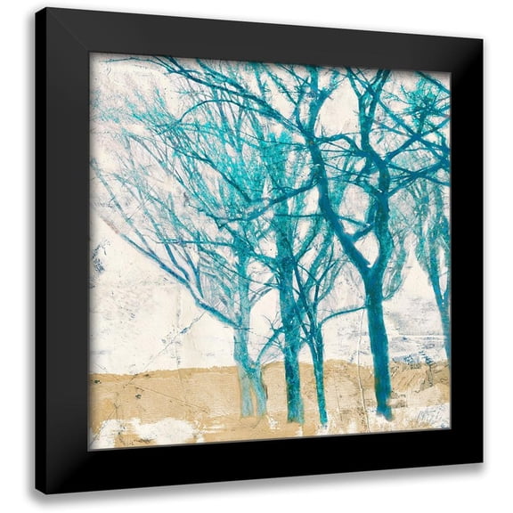 Alessio, Aprile 12x12 Black Modern Framed Museum Art Print Titled - Turquoise Trees II