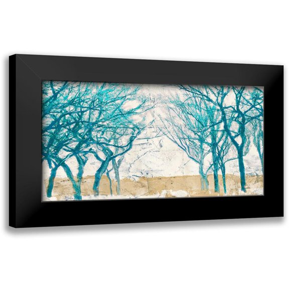 Alessio, Aprile 24x14 Black Modern Framed Museum Art Print Titled - Turquoise Trees