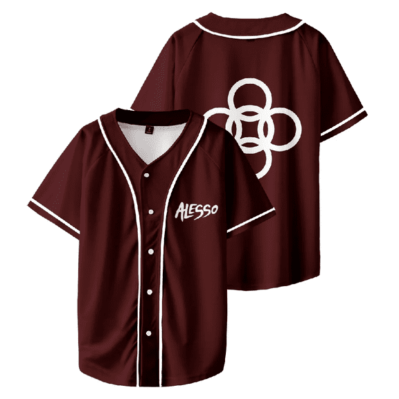 Alesso Merch Baseball Jersey Shirt V-Neck Women Men Short Sleeve Streetwear Fashion Clothes