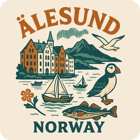 Alesund Norway Keepsakes Souvenir Vinyl Sticker – Destination Travel Keepsake Collectible (3-Inches Wide)