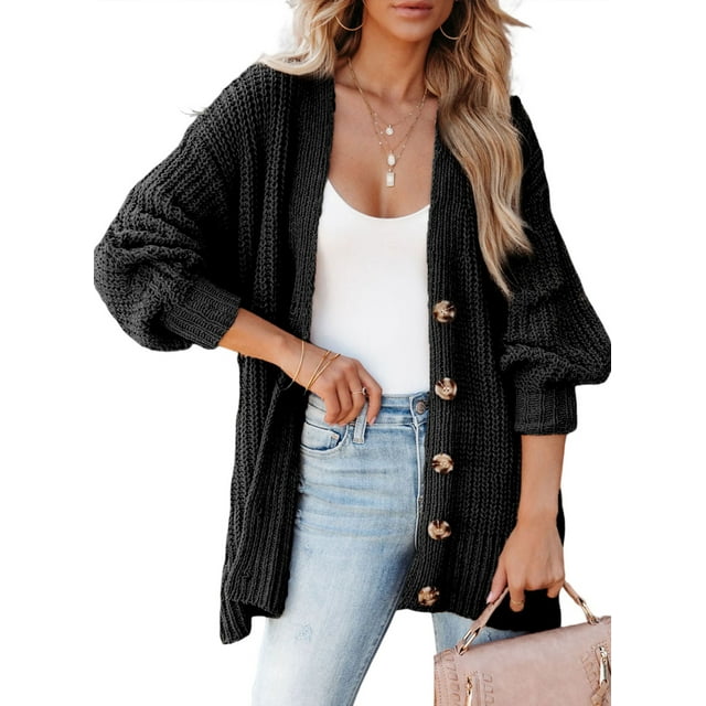 Aleumdr Cardigans for Women 2023 Fall Winter Long Sleeve Cable Knit