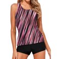thumbnail image 1 of Aleumdr Women's Bathing Suits Tankinis Set Athletic 3 Piece Swimsuits Summer Beachwear Pink Stripe M, 1 of 6