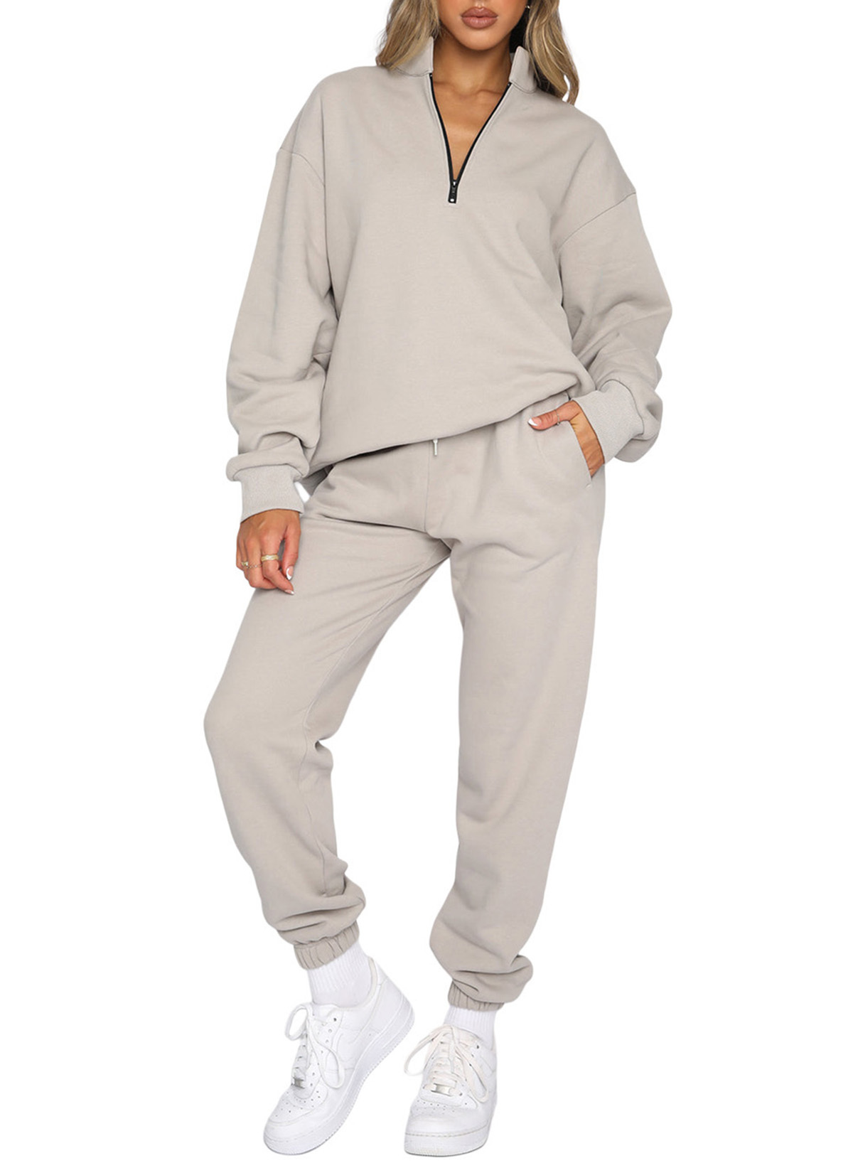 Frontwalk Womens 2 Piece Sweatsuits Tracksuits Sports Outfit Set Long