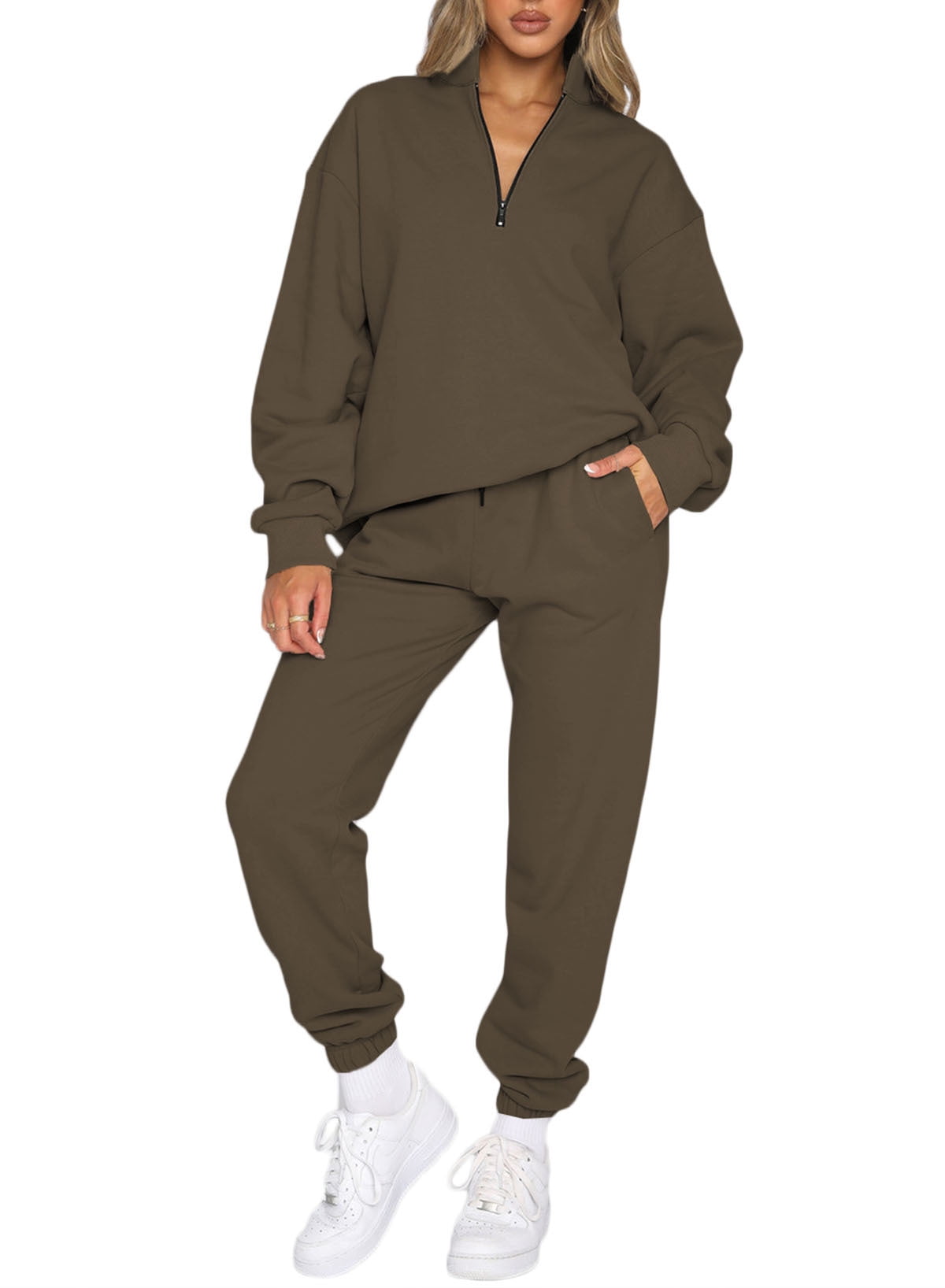 DINGANG Women's 2 Piece Tracksuit Set - Long Sleeve Top & Pants Sweatsuit, Polyester Spandex Blend, Sizes S-3XL - View #7