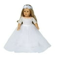 thumbnail image 1 of AlevRam 1 Pcs 18 inch Doll Wedding Dress with Headband 18 inch Doll Dress White Mesh Lace Princess Dress for 18 inch Doll ﻿, 1 of 3