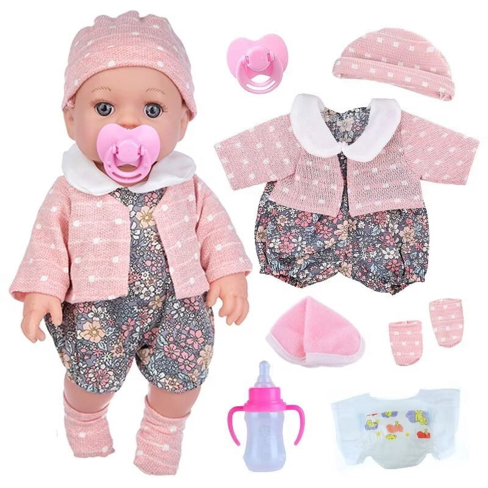 AlevRam 12" Realistic Baby Doll Set Lifelike Reborn Baby Dolls with ...