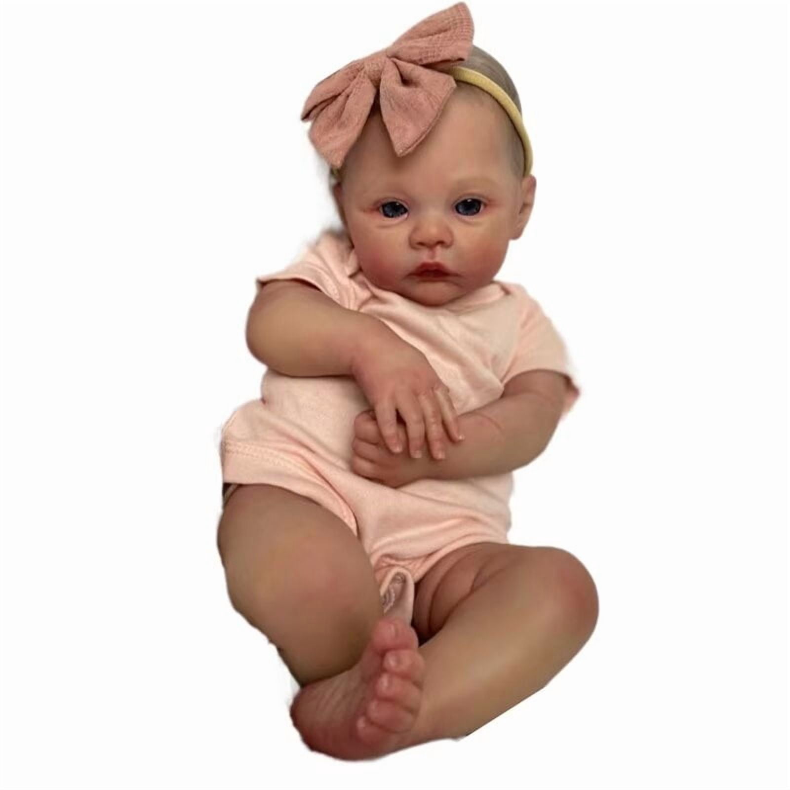 AlevRam 19 Inch Full Silicone Realistic Reborn Baby Doll - Lifelike Newborn Girl Doll, Waterproof