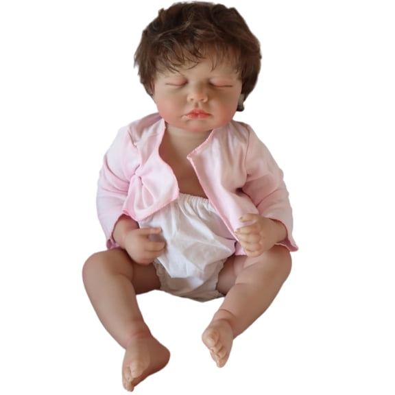 AlevRam 19 Inch Realistic Reborn Baby Dolls - Full Silicone Soft Vinyl Sleeping Newborn Dolls Girl or Boy, Washable Lifelike Baby Doll with Handmade Hair, Poseable Body, Gift for Kids Age 3 