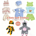 thumbnail image 1 of AlevRam 5 Sets 12 inch Doll Clothes Outfit Set, Assorted Doll Apparel with Random Colors and Styles, Soft Fabric Clothing Accessories for 10-12 Inch Dolls, 1 of 7