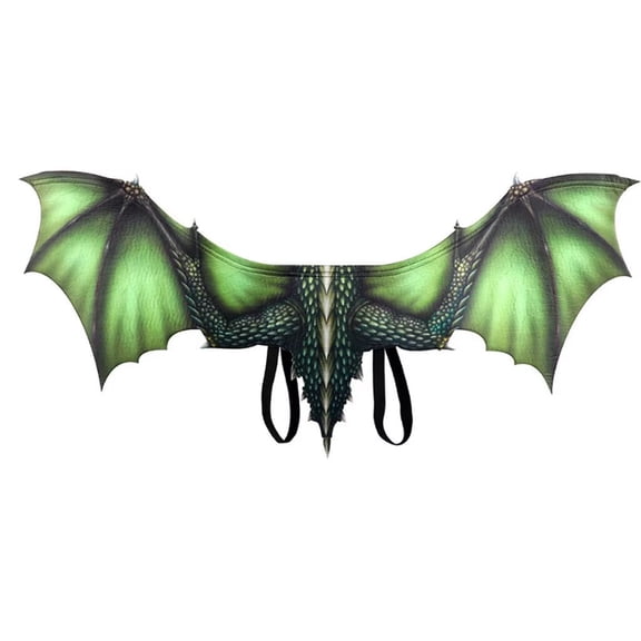 AlevRam Adult Dragon Wings Costume Accessory, Lightweight Adjustable Fantasy Wings for Halloween Cosplay, Carnival Festival Party Outfit Prop for Men and Women, Black Green Red Blue Yellow Purple