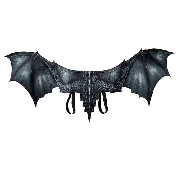 AlevRam Adult Dragon Wings Costume Accessory, Lightweight Adjustable Fantasy Wings for Halloween Cosplay, Carnival Festival Party Outfit Prop for Men and Women, Black Green Red Blue Yellow Purple
