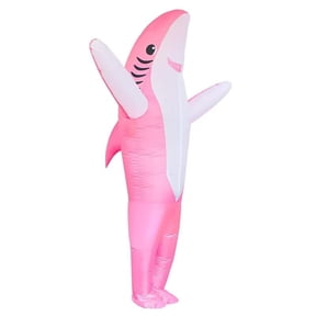 AlevRam Inflatable Shark Costume for Adults, Funny Blow Up Animal Costume with Fan, Halloween Cosplay Party Outfit for Men and Women, One Size, Blue or Pink