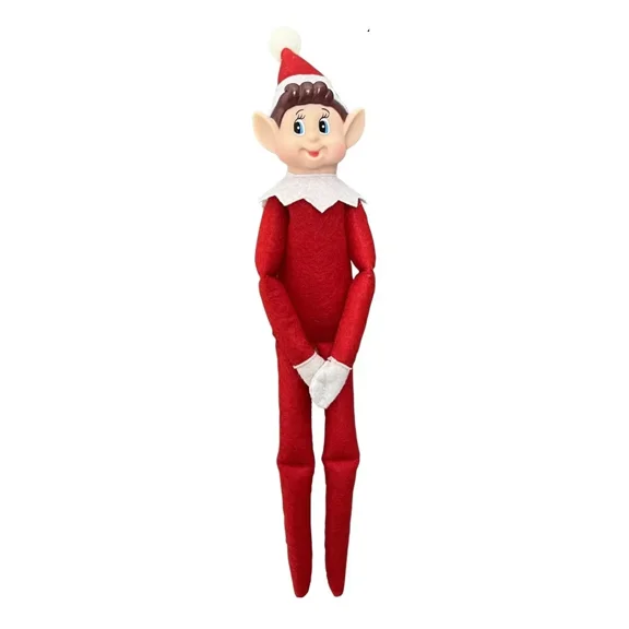 AlevRam Poseable Christmas Elf Doll, Red Classic Elf, Holiday Decor, 1 Count