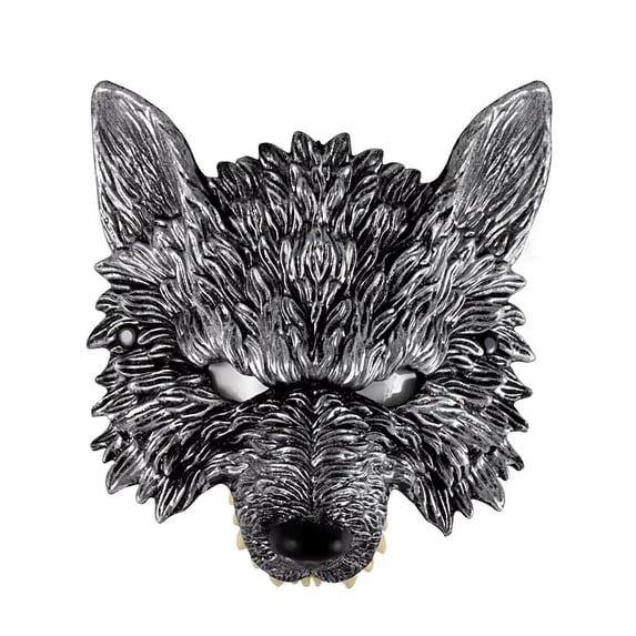AlevRam Wolf Animal Half Face Mask for Adults, Lightweight Foam Costume Mask for Halloween Cosplay Masquerade Carnival Party