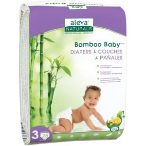 Aleva Naturals Bamboo Baby® Diapers, Size 3 , 28 Diapers