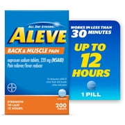 Aleve Back & Muscle Pain Reliever Naproxen Sodium Tablets, 200 Count