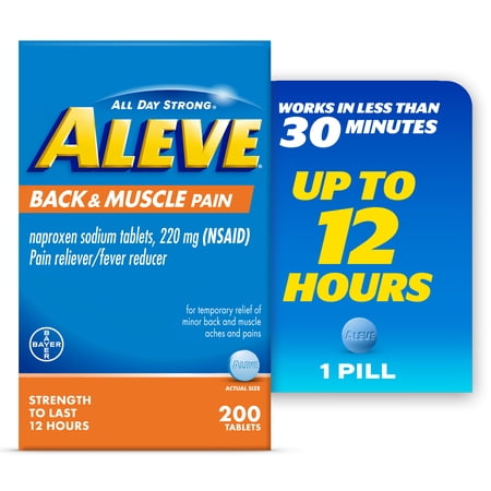 Aleve Back & Muscle Pain Reliever Naproxen Sodium Tablets, 200 Count