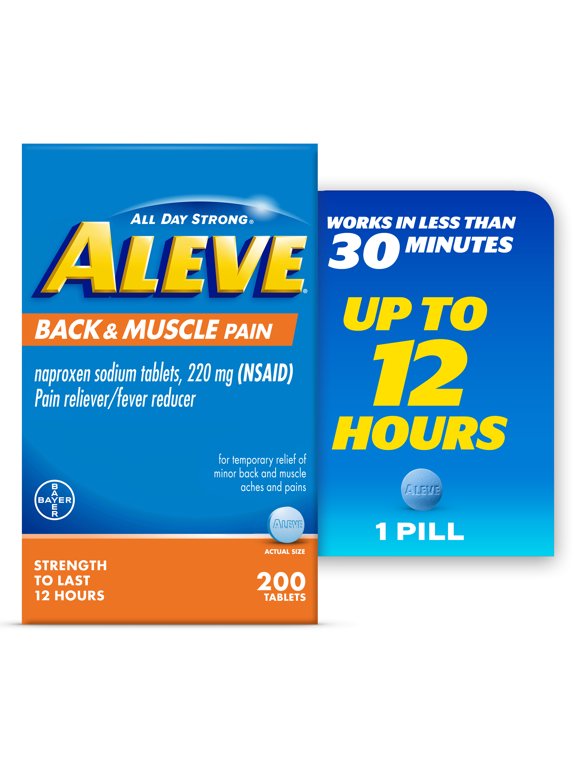 Back & Muscle Pain Reliever Naproxen Sodium Tablets, 200 Count