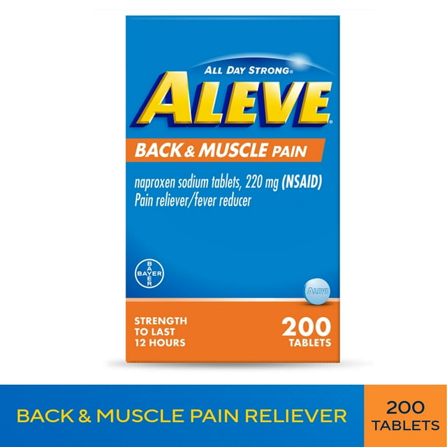 Aleve Back & Muscle Pain Reliever Naproxen Sodium Tablets, 200 Count