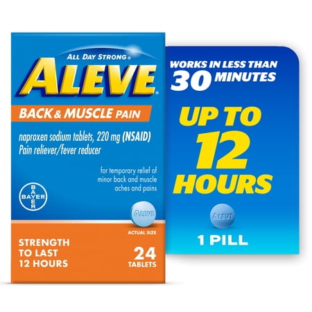 Aleve Back & Muscle Pain Reliever Naproxen Sodium Tablets, 24 Count
