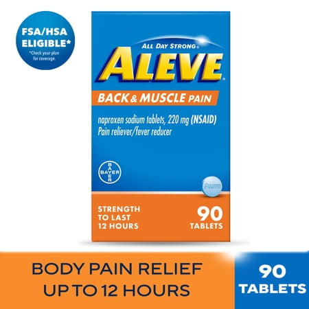 Aleve Back & Muscle Pain Reliever Naproxen Sodium Tablets, 90 Count