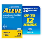 Aleve Caplets Naproxen Sodium Pain Reliever, 24 Count