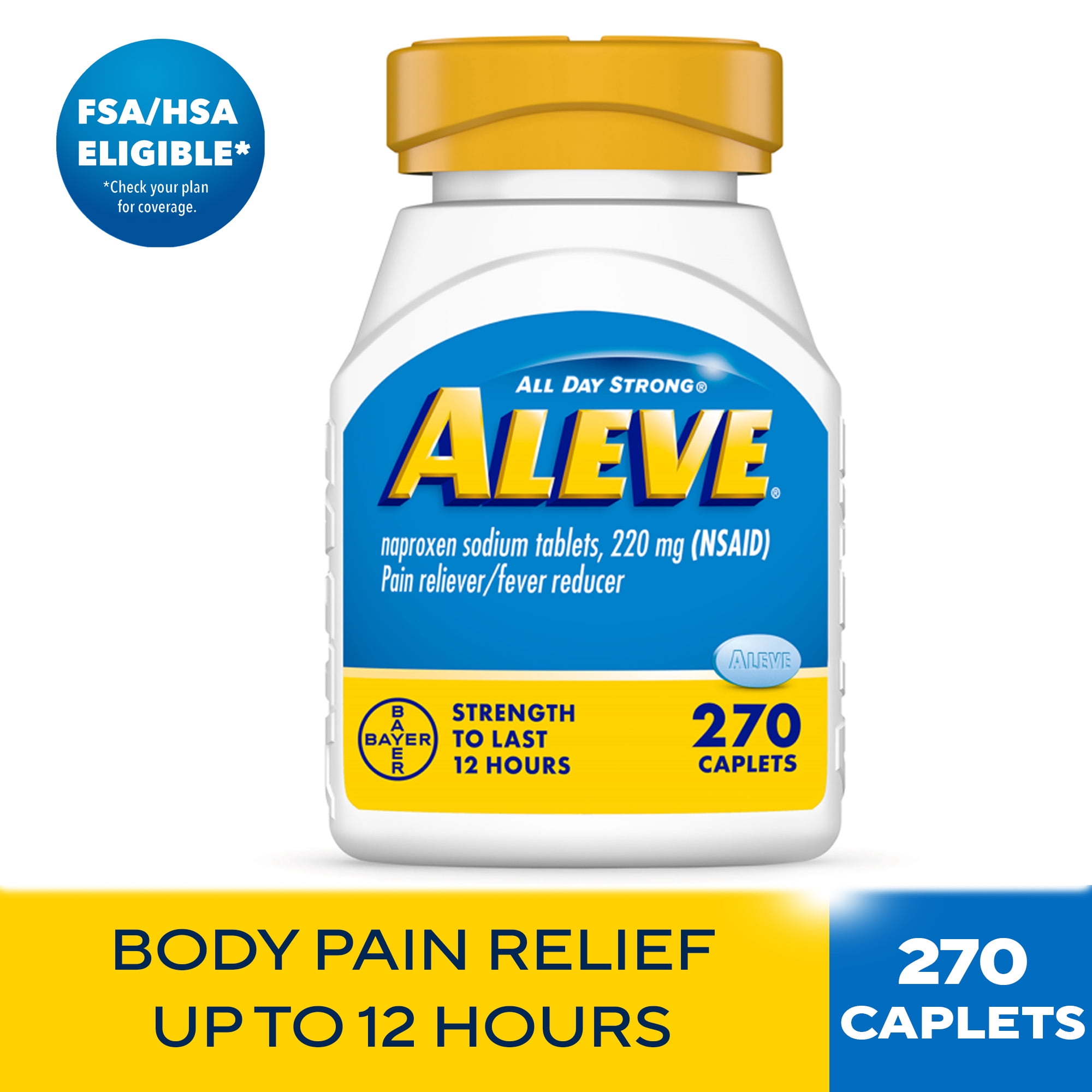 Aleve Caplets Naproxen Sodium Pain Reliever, 270 Count