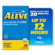 Aleve Caplets Naproxen Sodium Pain Reliever, 90 Count