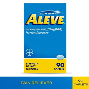 Aleve Caplets Naproxen Sodium Pain Reliever, 90 Count