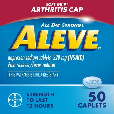 Aleve Caplets Soft Grip Arthritis Cap Naproxen Sodium Pain Reliever, 24 Count